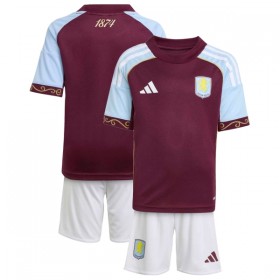 Levné Aston Villa Dětské Domácí Fotbalové dresy 2025-26 Krátký Rukáv